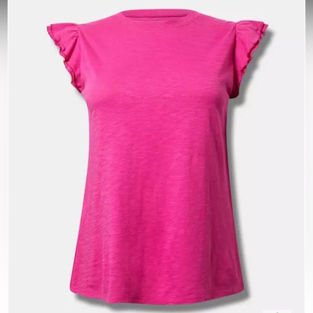 Torrid Pink Double Flutter Sleeve Top Shirt